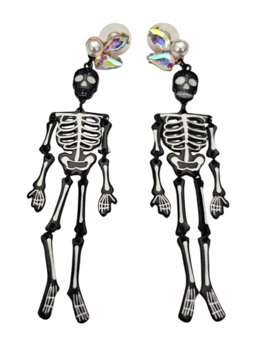 Betsey Johnson Skeleton Post Earrings Articulated Halloween J857